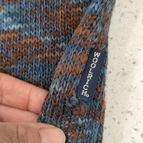 Woolrich Women's Knit Pullover Hooded Sweater Indigo One Button Shawl Neck 2X - Picture 7 of 10